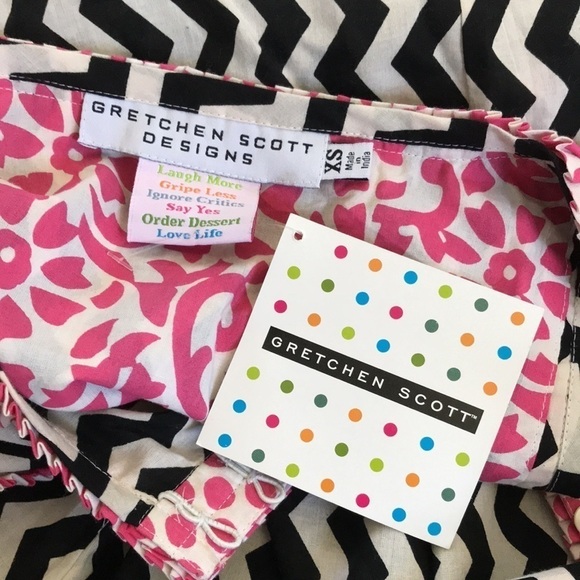 GRETCHEN SCOTT Zig Zag Pattern Cotton Sleeveless Dress Size XS - Picture 6 of 7